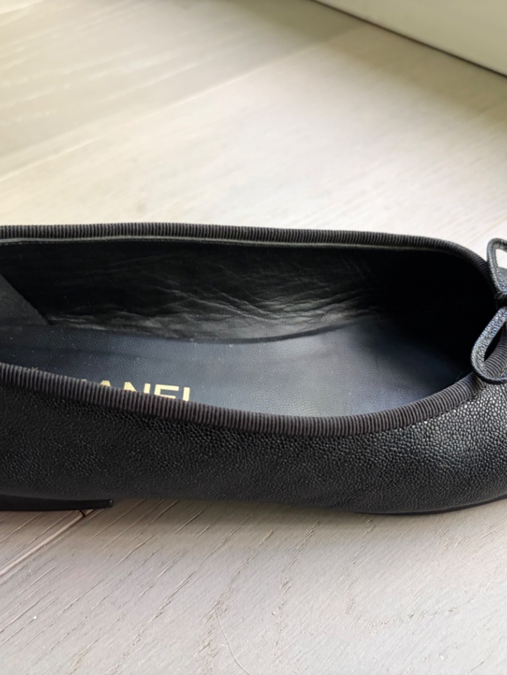 Chanel black ballet flats caviar leather 39 (US 8.5) - Picture 10 of 15
